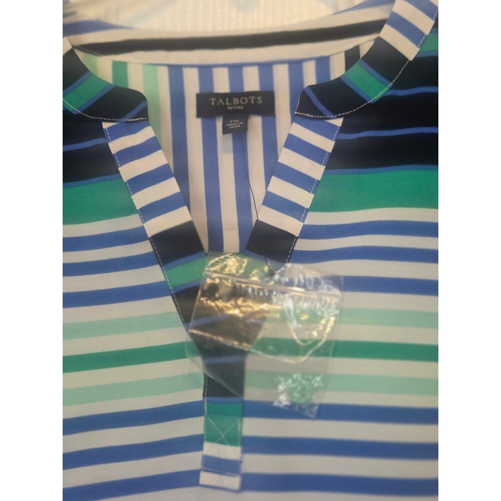 Talbots Multicolored Striped Top Size MP - Picture 3 of 10